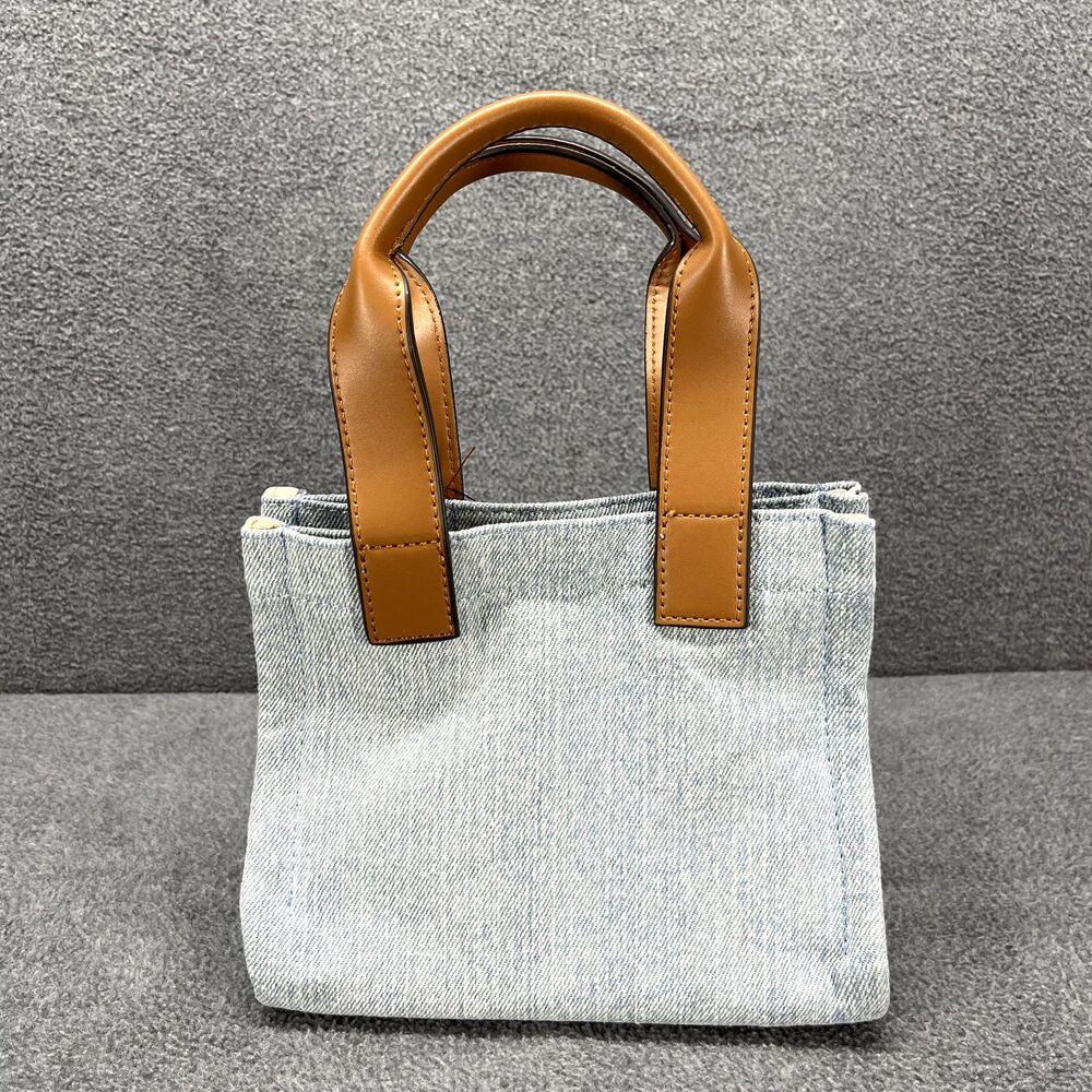 True Religion Mini Tote Bag Blue Crossbody Adjustable Strap double‎ handle - Picture 2 of 8